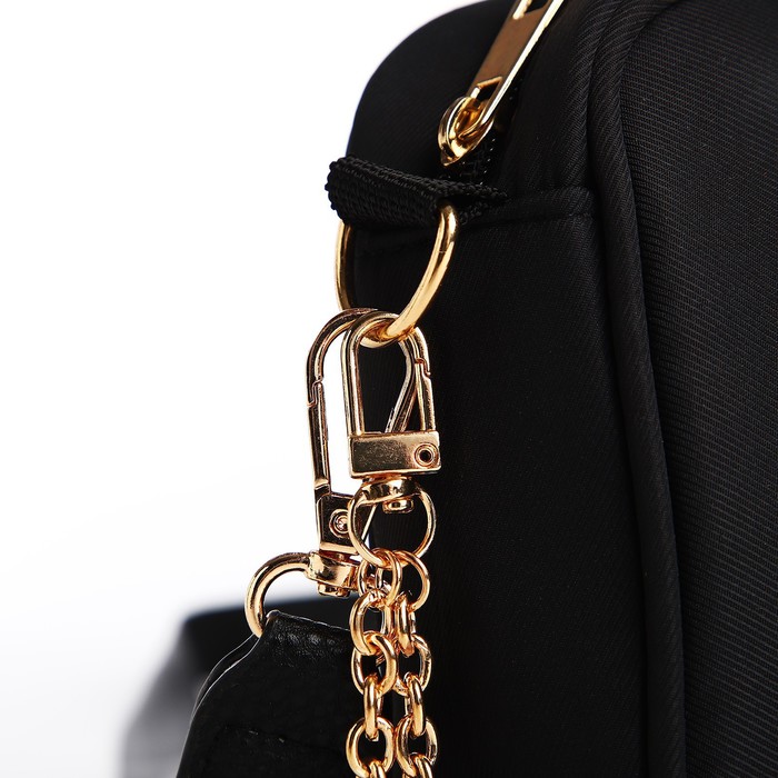 Сумка женская текстильная NK, 19×14×6 см, чёрная 9595974