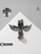 Брошь «Мантикора», серая в чернёном серебре 9626947