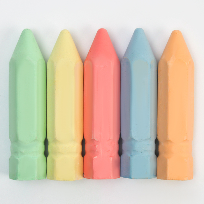 Мелки для рисования «Карандаши», набор 5 цветов, размер 1 шт. — 2,5 × 10 см - Фото 1