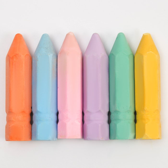 Мелки для рисования «Карандаши», набор 6 цветов, размер 1 шт. — 2,5 × 10 см - Фото 1