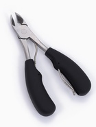 Кусачки педикюрные, с колпачком, с прорезиненными ручками, изогнутое лезвие, 12.5 см, длина лезвия-15 мм, чёрные, серебристые - Фото 1