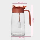 Бутылка для масла Доляна «Коралл», 600 мл, 8.5×7×18 см, с кисточкой, стекло, прозрачная - Фото 3