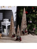 Светодиодная фигура «Эко-конусы» 40, 60, 80 см, текстиль, металл, батарейки ААх2 (не в комплекте), свечение тёплое белое - фото 61041189