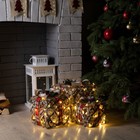 Светодиодная фигура «Подарки с шишками» 15, 20, 25 см, текстиль, металл, батарейки ААх2 (не в комплекте), свечение тёплое белое - фото 2153597