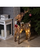 Светодиодная фигура «Олень» 32×60×10 см, текстиль, металл, батарейки ААх2 (не в комплекте), свечение тёплое белое - фото 61041198