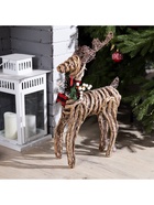 Светодиодная фигура «Олень» 32×60×10 см, текстиль, металл, батарейки ААх2 (не в комплекте), свечение тёплое белое - фото 61041199