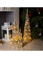 Светодиодная фигура «Конусы серые» 40, 60, 80 см, текстиль, металл, батарейки ААх2 (не в комплекте), свечение тёплое белое - фото 61041204