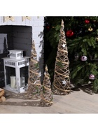 Светодиодная фигура «Конусы серые» 40, 60, 80 см, текстиль, металл, батарейки ААх2 (не в комплекте), свечение тёплое белое - фото 61041205