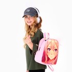 Рюкзак школьный текстильный с ушками на заколках «Аниме», 27х23 см, розовый цвет - Фото 13