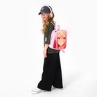 Рюкзак школьный текстильный с ушками на заколках «Аниме», 27х23 см, розовый цвет - Фото 14