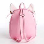 Рюкзак школьный текстильный с ушками на заколках «Аниме», 27х23 см, розовый цвет - Фото 6