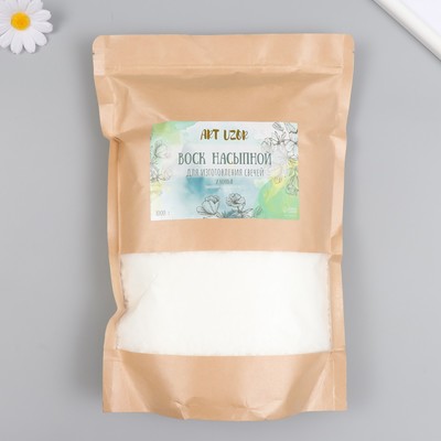 Воск насыпной для изготовления свечей «Ледяной» хлопья 1000 г, t плавления 62-65°, белый