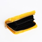 Кошелёк маленький, пушистый, на молнии, жёлтый - Фото 4