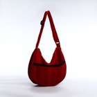 Сумка молодёжная на молнии, 32×10×20 см, красная - Фото 3