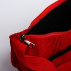 Сумка молодёжная на молнии, 32×10×20 см, красная - Фото 5