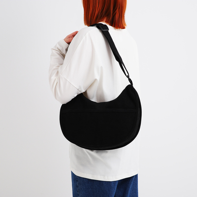 Сумка молодёжная на молнии, 32×10×20 см, чёрная