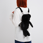 Рюкзак-игрушка "Медведь" на молнии, цвет чёрный - Фото 1