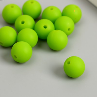 Бусина силикон "Круглая" мягкий зелёный d=1,2 см