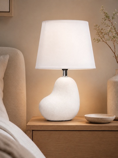 Лампа настольная RISALUX «Коро», E14, 40 Вт, белая, 19×19×32 см
