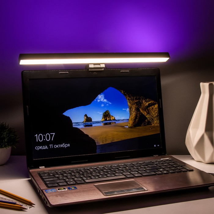 Светильник для экрана "Люмис" LED 5Вт 3000К-6000К RGB 201Лм Ra85 USB черный 10,4х6,5х40см