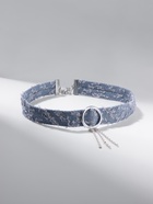 Чокер «Джинс» кольцо с цепочками, цвет голубой, 36 см - Фото 2