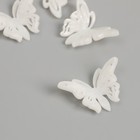 Декор для творчества акрил "Бабочка белый перламутр. Ажур" 0,9х3,2х2,3 см - фото 320506629