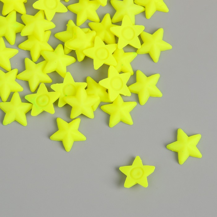 Декор для творчества пластик "Звёзды" неоновый жёлтый набор 50 шт 1,4х1,4 см - фото 1897656158