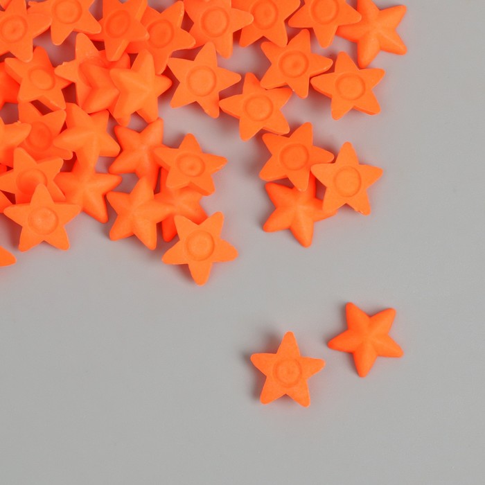Декор для творчества пластик "Звёзды" неоновый оранжевый набор 50 шт 1,4х1,4 см - фото 1899131396