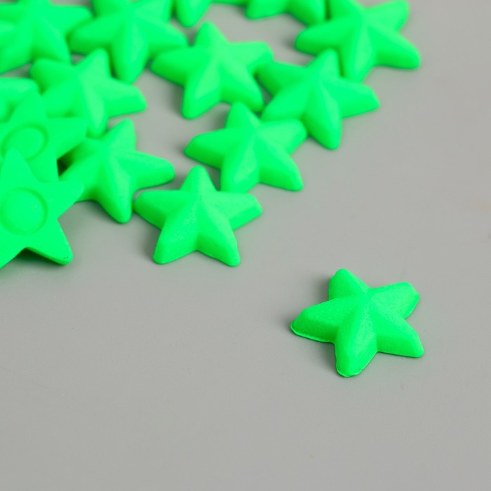 Декор для творчества пластик &quot;Звёзды&quot; неоновый зелёный набор 50 шт 1,4х1,4 см