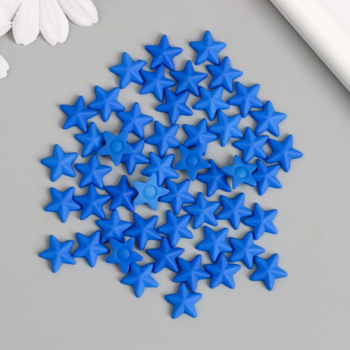 Декор для творчества пластик "Звёзды" неоновый синий набор 50 шт 1,4х1,4 см - фото 1897656172