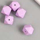 Бусина силикон "Многогранник" лавандово-фиолетовая d=1,7 см - Фото 2