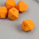 Бусина силикон "Многогранник" медово-жёлтая d=1,7 см - Фото 1