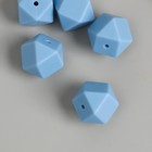 Бусина силикон "Многогранник" холодный голубой d=1,7 см - Фото 2