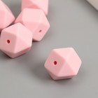 Бусина силикон "Многогранник" розовая лаванда d=1,7 см - фото 320506870
