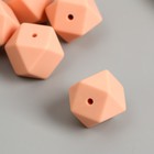 Бусина силикон "Многогранник" телесный розовый d=1,7 см - фото 320506874