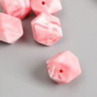 Бусина силикон "Многогранник" розовый нефрит d=1,7 см - фото 320506890