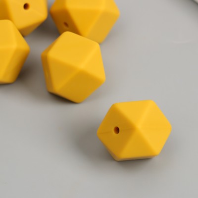 Бусина силикон "Многогранник" горчица d=1,7 см