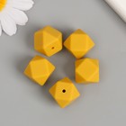 Бусина силикон "Многогранник" горчица d=1,7 см - Фото 3