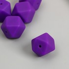 Бусина силикон "Многогранник" виноградный пурпур d=1,7 см - фото 320506909