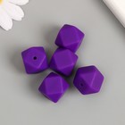 Бусина силикон "Многогранник" виноградный пурпур d=1,7 см - Фото 3