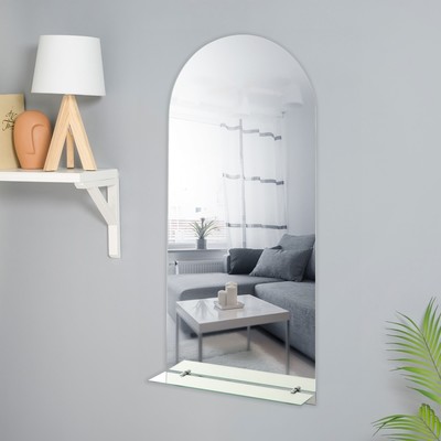 Зеркало "Арка", с полкой, 110×50 см