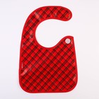 Нагрудник для кормления новогодний «Лучшему малышу, красная клетка», непромокаемый на липучке, с карманом, Крошка Я - Фото 7