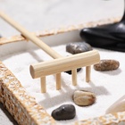 Японский сад камней настольный «Дзен», с подставкой для благовоний, набор аксессуаров,12×12×9.5 см, бетон - Фото 5