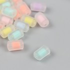 Бусины пластик "Цилиндр с цветной серединкой" матовые МИКС 1,2х0,7х0,7 см - Фото 2