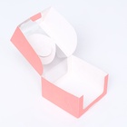 Коробка под бенто-торт с окном, розовый, 14?14?8 см (комплект 2 шт) - фото 65403604