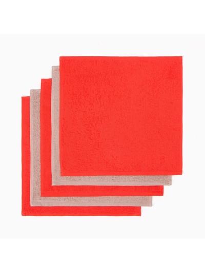 Набор махровых полотенец «Этель. Звериная ёлка», 30×30 см - 5 шт., хлопок 100%