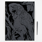 Скретчинг, гравюра — 30 × 40 см «Неоновые животные» «Попугай» - фото 9539358