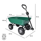 Тележка садовая, четырёхколёсная: груз/п 250 кг, объём 75 л, зелёная - Фото 4