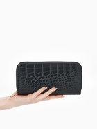 Кошелёк женский на молнии, 19.5×2.5×10 см, с текстурой, чёрный - Фото 2