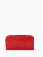 Кошелёк женский на молнии, 19.5×2.5×10 см, с текстурой, красный - Фото 4
